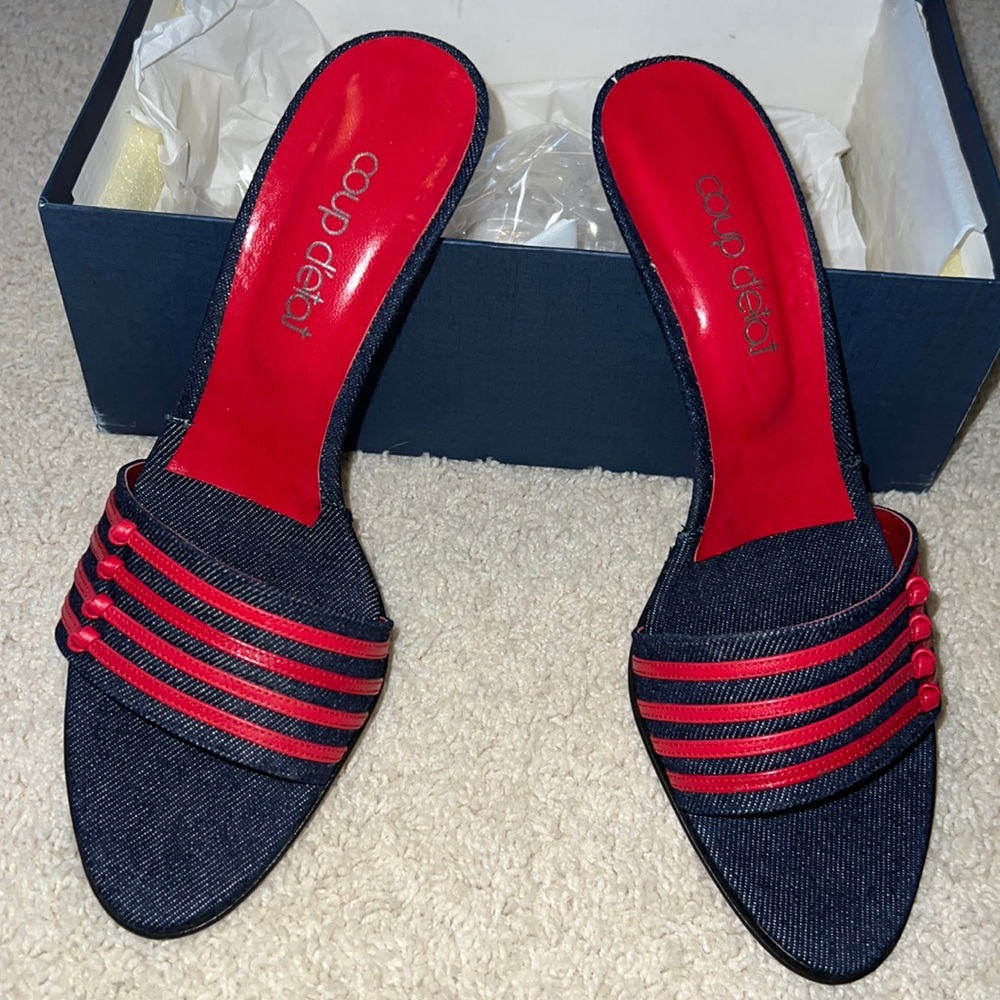 Red and Denim Heels